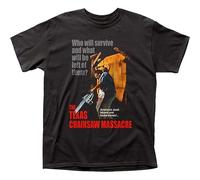 JlACAI Kaif Texas Chainsaw Massacre T-Shirt Film Movie Poster Huge Print Leatherface Dvd B Black Black T-Shirt Black M