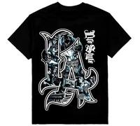 JlACAI La Life Style Mens Chicano Art Heavyweight T-Shirt Print On Shaka Wear Tee T-Shirt Black XXL