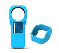 JLANDA Rosso/Nero/Blu Opzionale Morbido per Custodia protettiva in Silicone Cover con copriobiettivo per Insta360 per una fotocamera RS da 1 pollice (Color : Blue)