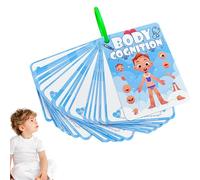 jlceh Schede flash del corpo umano, apprendimento delle parti del corpo per bambini - 36 carte divertenti per l'apprendimento e l'educazione - Scheda di educazione cognitiva per bambini dai 3 anni in