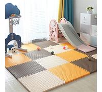 JLCP Elegante Tappeto Puzzle Bambini, 2,5 Cm di Spessore Tappetino da Gioco Ad Incastro per Bambino,Tappeto Neonato Gattonamento per Soggiorno Yoga Esercizio,30X30 Cm,Beige+Orange+Brown,24pcs
