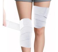 JLFDLLYYZQ 2 Pezzi Da 200CM Fascia Elastica Coscia, Oberschenkel Sport Kompressionsbandag, Fasce Elastiche Con Velcro, Benda Elastica Per Comprimere La Coscia, Il Ginocchio E La Gamba, Bianco