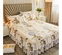 JLKC Copriletti Matrimoniali Eleganti/Una Piazza E Mezza/ Singoli Leggeri Gonna da Letto in Pizzo con Volant Bed Skirt Singolo/King Size Coprirete per Letto Lenzuola da Letto Stagioni