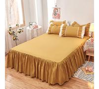 JLKC Matrimoniali Copriletti Eleganti/Una Piazza E Mezza/ Singoli Leggeri Gonna da Letto in Pizzo con Volant Bed Skirt Singolo/King Size Coprirete per Letto Lenzuola da Letto Stagioni