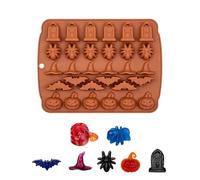 Jlkegfdf per cioccolatini di Halloween, stampo per caramelle a forma di teschio, riutilizzabili in silicone per caramelle, cioccolato, caramelle gommose, decorazioni di Halloween