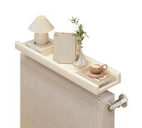 JLLEIZYZ Copri Termosifone, Mensola Adesiva, Materiale in Legno Massello, Resistente e Non Facile da Deformare, Adatto per Soggiorno e Camera da Letto(White,30x15cm/12x6in)