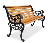 JLLEIZYZ Panchina da Esterno Ghisa e Legno, Panchina da Giardino con Schienale e Braccioli, Adatto per Esterni, Parchi e Cortili(Yellow,150x58x78cm/59x23x31in)