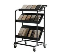 JLLEIZYZ Ripiani con Ruote, Espositore for Piastrelle, Realizzato in Robusto Materiale di Ferro, con Ripianis Inclinati, Adatto per Piastrelles, Legno e Pietra(60x30x75cm/24x12x30in)