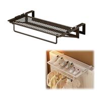 JLLEIZYZ Stendino da Balcone, Mensola Sopra Termosifone, Installazione Senza Attrezzi, Braccio Telescopico Regolabile, Fissaggio Sicuro(Black,58.5x21x8cm/23x8.3x3.1in)