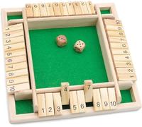 JLNGTHONG 4-Player Chiudi il gioco della scatola, Gioco da tavolo in legno, Merde classiche, Giochi matematici classici, Adatto per famiglie, Riunioni, Giochi da bar, Verde
