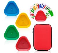 JLNGTHONG Set di 5 carte da gioco, set di porta carte da gioco, porta carte da gioco per bambini, in plastica resistente, triangolare, supporto per giochi di carte per feste con amici, riunioni di