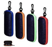Jlnmmn 4 Pezzi Custodia Occhiali da Sole, Astuccio per Occhialini con Cerniera, Custodia per Occhiali da Viaggio, Custodia Rigida per Occhiali Portatile, per Occhiali Miopia, Occhiali da Sole