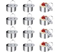 Jlnmmn Coppapasta, 12 Pezzi Coppapasta Tagliapasta Anello, Coppapasta Tondi, Anelli per Mousse, con Spintore, Resistente al Calore, Facile da Smontare, per Mousse Anello Biscotto Ciambella Biscotto