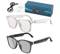 Jlobnyiun AI Translator Glasses-Smart O occhiali da sole-Lenti a colori | Eyewear di riconoscimento vocale in reale per la comunicazione di viaggio globale, incontri di business a mani libere co