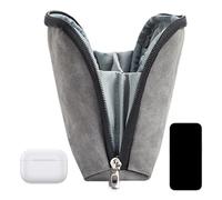 Jlobnyiun Borsa portaoggetti per accessori digitali, borsa organizer per cavi da viaggio, borsa multiuso per ricarica del telefono cellulare, custodia da viaggio per auricolari, Colore: grigio scuro