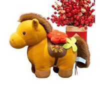 Jlobnyiun Cavallo di peluche - 20 cm peluche secondo il design cinese - 2026 simpatici giocattoli di peluche per bambini, per adulti, ragazze, Capodanno, compleanno, festa, cameretta dei