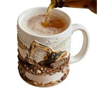 Jlobnyiun in ceramica per tè | 11oz con per bevanda, 3D con rilievo, ideale per ufficio, viaggio, soggiorno, casa, caffè, camera da , scuola, tè e caffè espresso