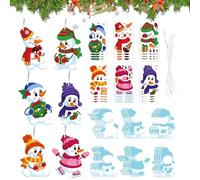 Jlobnyiun Lavoretti Natalizi Per Bambini | Decorazioni 2D Con Adesivi - Crea Decorazioni Per L'Albero | Per Bambini E Adulti, Per Albero, Classe, Casa, Inverno, Finestra, Celebrazione, Esposizione