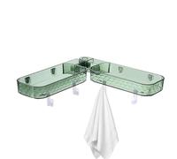 Jlobnyiun Mensola angolare per vasca da bagno, mensole girevoli da parete per doccia, senza fori, mensola da parete per doccia, cestino portaoggetti da cucina per WC, dormitorio e cucina
