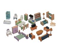 Jlobnyiun Per La Casa Di Legno,Set Di Gioco Per La Casa Realistico | Mobili Da Gioco | per Scuola materna Giardino Domestico Presepe Aula Simulazione Di Ruolo Festa