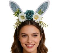 Jlobnyiun Rabbit Costume Headpiece - Semplifies Holiday Dressing, Shimmering Festive Hair Hoop, Size Fits All + Comfort Grip, Padded Fabric Accessory Apparel | for School Play Dress Up Carnival