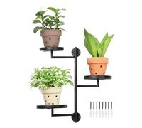 Jlobnyiun Supporto per finestra girevole - ripiani interni a 3 livelli, porta schermo Sunlight | porta parete per sala studio, balcone, giardino di finestre, mensola per fiori verticale
