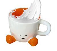 Jlobnyiun Tasse À Café En Céramique,Tasse À Lait À Pieds Drôle | Tas De Voyage Décorative Pour Amateurs De Boissons Cadeau Saint Valentin Anniversaire Fête