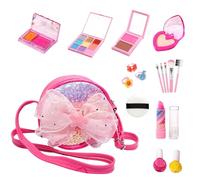 Jlobnyiun Trucco finto per bambini, set da gioco educativo realistico lavabile da 26 pezzi | Principesse trucco da gioco per feste in costume per bambini | Per Natale compleanno giochi di ruolo