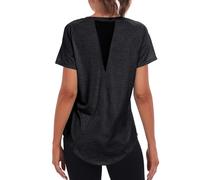 Jlowesun Women's Gym Tops T-Shirt Sports Sports, Manica Corta Estate Veloce a Secco Veloce Lungo leggi Atletici Yoga sciolte Forti Taglie Forti per la Maglietta da Ginnastica
