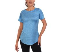 Jlowesun Women's Gym Tops T-Shirt Sports Sports, Manica Corta Estate Veloce a Secco Veloce Lungo leggi Atletici Yoga sciolte Forti Taglie Forti per la Maglietta da Ginnastica