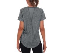Jlowesun Women's Gym Tops T-Shirt Sports Sports, Manica Corta Estate Veloce a Secco Veloce Lungo leggi Atletici Yoga sciolte Forti Taglie Forti per la Maglietta da Ginnastica