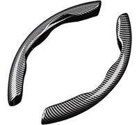 JLQFYWL Coprivolante Auto per Fiat 500 (2007) 2007 2008 2009 2010 2011 2012 2013 2014 2015 2016, Traspirante Antiscivolo Confortevole Modello in Fibra Carbonio Segmentato, Accessori per Auto,Black