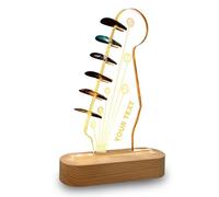 JLSKCN Porta Plettri per Chitarra Personalizzato, Personalizzabile Testo, in Acrilico, con Luce Luminosa in 7 Colori per la Conservazione dei Plettri, Regalo per Chitarristi e Amanti Della Musica