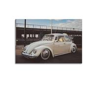 JLTC Poster decorativo da parete in stile vintage, motivo: Maggiolino VW con auto sportiva, poster decorativo su tela, poster decorativo moderno per camera da letto, 30 x 45 cm
