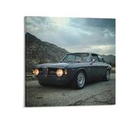 JLTC Poster vintage con auto sportiva Alfa Romeo, Giulia Quadrifoglio, poster decorativo da parete su tela, poster decorativo moderno per camera da letto, per camera da letto, 40 x 40 cm