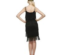 JLTPH Abito Gatsby Donna Senza Maniche 1920s Abiti con Frange A-Linea Vestiti Zumba Danza Discoteca Clubwear Gatsby Flapper Vestito