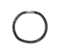 JLTPH Bracciale Tennis Uomo Acciaio Titanio - Bracciale A Catena Hip Hop CZ Cubic Zirconia per Donne E Uomini, Regali di Gioielleria Unisex in Acciaio Inox(Black_21CM)