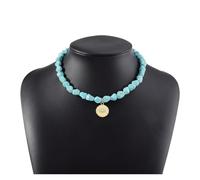 JLTPH Collana Bohémien con Occhio Malvagio per Donna - Perline in Pietra Turchese Naturale con Ciondolo Nazar, Cordino in Pelle Regolabile, Collana A Strati in Stile Hippie Festival(Eyes)