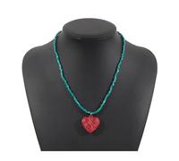 JLTPH Collana Boho Beach da Donna - Perline di Vetro Marino Fatte A Mano con Ciondoli A Forma di Sole, Cuore E Avocado, Catena Regolabile A più Fili, Gioielli da Festival E Vacanze(Love)