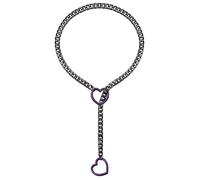 JLTPH Collana con Cuore Gotico E Lucchetto per Donna - Girocollo Punk in Acciaio Inossidabile con Catena Cubana, Collana con Chiave Dell'amore dal Design Audace Y2K Girocoll(Gunblack-Purple)