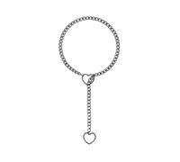 JLTPH Collana con Cuore Gotico E Lucchetto per Donna - Girocollo Punk in Acciaio Inossidabile con Catena Cubana, Collana con Chiave Dell'amore dal Design Audace Y2K Girocoll(Gunblack)