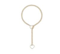 JLTPH Collana con Cuore Gotico E Lucchetto per Donna - Girocollo Punk in Acciaio Inossidabile con Catena Cubana, Collana con Chiave Dell'amore dal Design Audace Y2K Girocoll(Gold)