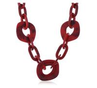 JLTPH Collana con Pendente in Acetato per Donna - Collana con Pendente Geometrico Oversize, Collana con Collare Oversize Y2K, Gioielli alla Moda in Resina(Rosso)