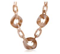 JLTPH Collana con Pendente in Acetato per Donna - Collana con Pendente Geometrico Oversize, Collana con Collare Oversize Y2K, Gioielli alla Moda in Resina(Brown)