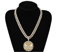 JLTPH Collana Cuban Link per Uomo E Donna - Catena con Pendente Interamente in Acciaio Inossidabile con Zirconi, Gioielli Hip Hop con Zirconi Incastonati, Collana Unisex di Lusso A più Fili