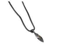 JLTPH Collana da Uomo con Pietra dei Desideri in Meteorite - Ciondolo Unisex Vintage con Vera Meteorite di Gibeon E Cordino in Pelle, Regalo di Gioielli Gotici Hip Hop(Retro 60cm+5cm)
