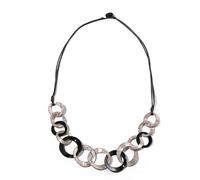 JLTPH Collana in Acrilico da Donna - Pendente A Cerchio con Cristallo Blu E Catena Lunga, Gioiello Minimalista E Massiccio in Stile Y2K, Elegante Catena A Strati da Maglione(Blackandgray)
