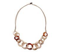 JLTPH Collana in Acrilico da Donna - Pendente A Cerchio con Cristallo Blu E Catena Lunga, Gioiello Minimalista E Massiccio in Stile Y2K, Elegante Catena A Strati da Maglione(Darkandlightcoffee)
