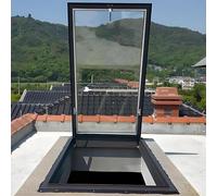 JLXJYS Coperchio Botola Copertura for botola di Sicurezza in Alluminio con Vetro temperato, lucernario Manuale, Finestra for Tetto, Porta di Ventilazione for soffitta(56x66cm/22x26in)
