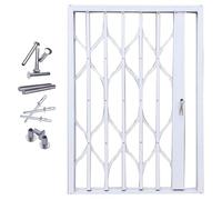 JLXJYS Finestre scorrevoli Ringhiera Pieghevole for finestre Esterne in Alluminio Bianco, recinzioni di Sicurezza e sbarre antifurto bloccabili for finestre di camerette/soffitte(W70xH80cm/28x32in)